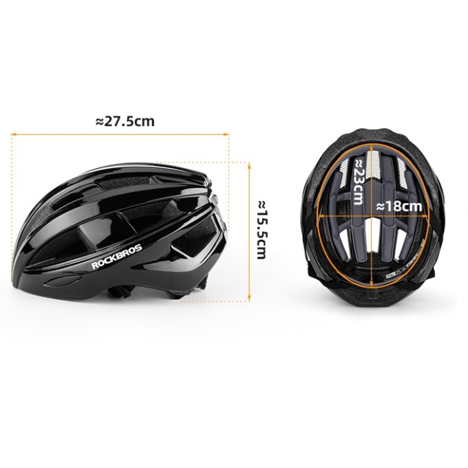 Helm AERIUM ROCKBROS Ultralight met LED-zaklamp zwart