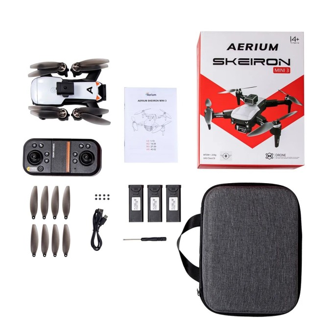 AERIUM SKEIRON MINI 3 drone, 3 batterijen AERIUM SKEIRON MINI 3 drone, 3 batterijen
